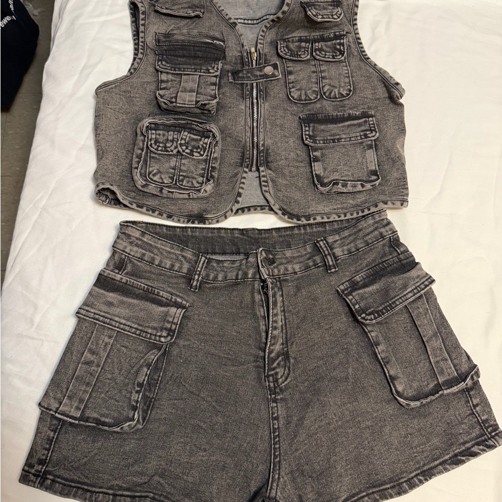 Gray Denim Women's Shorts